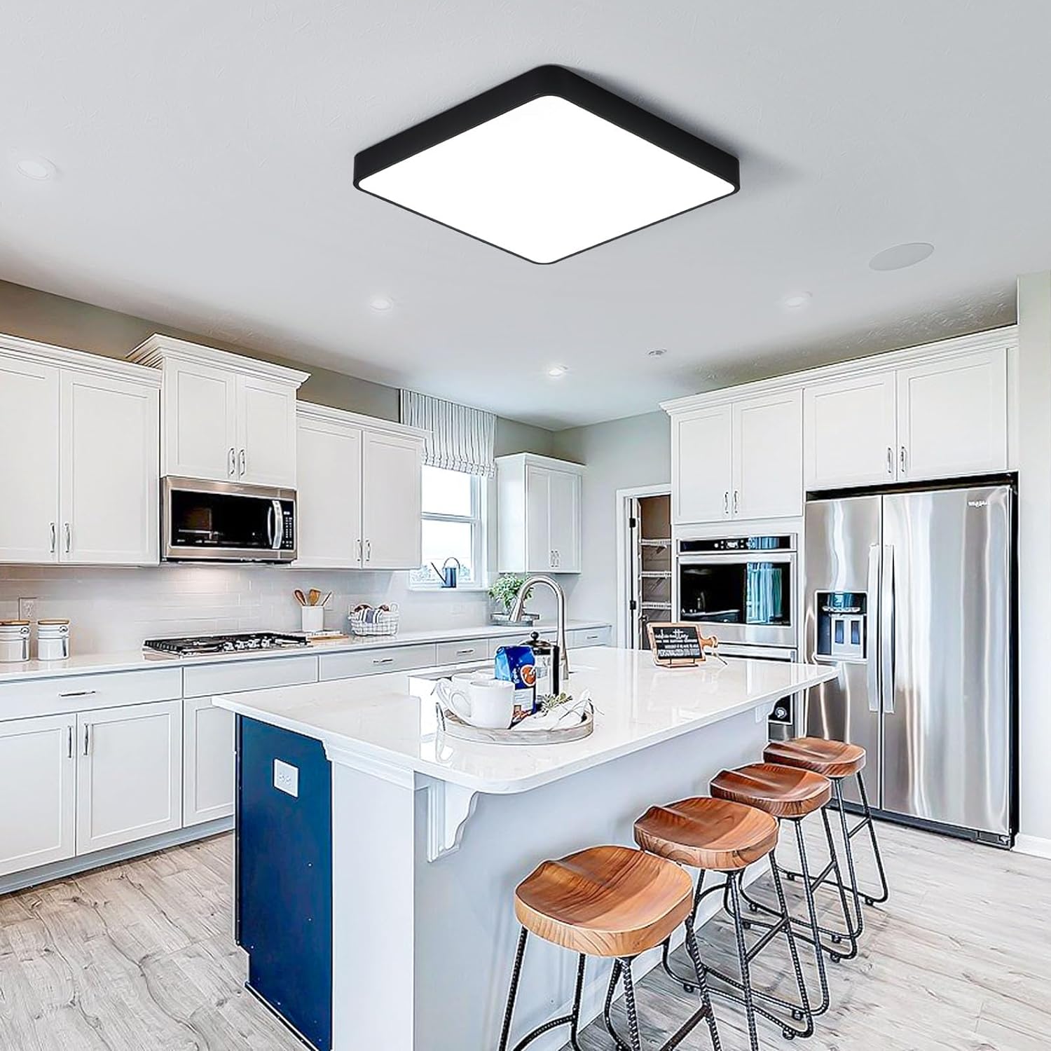 Plafoniera LED 40W ULTRA-THIN BLACK Patrata Echivalent 400W