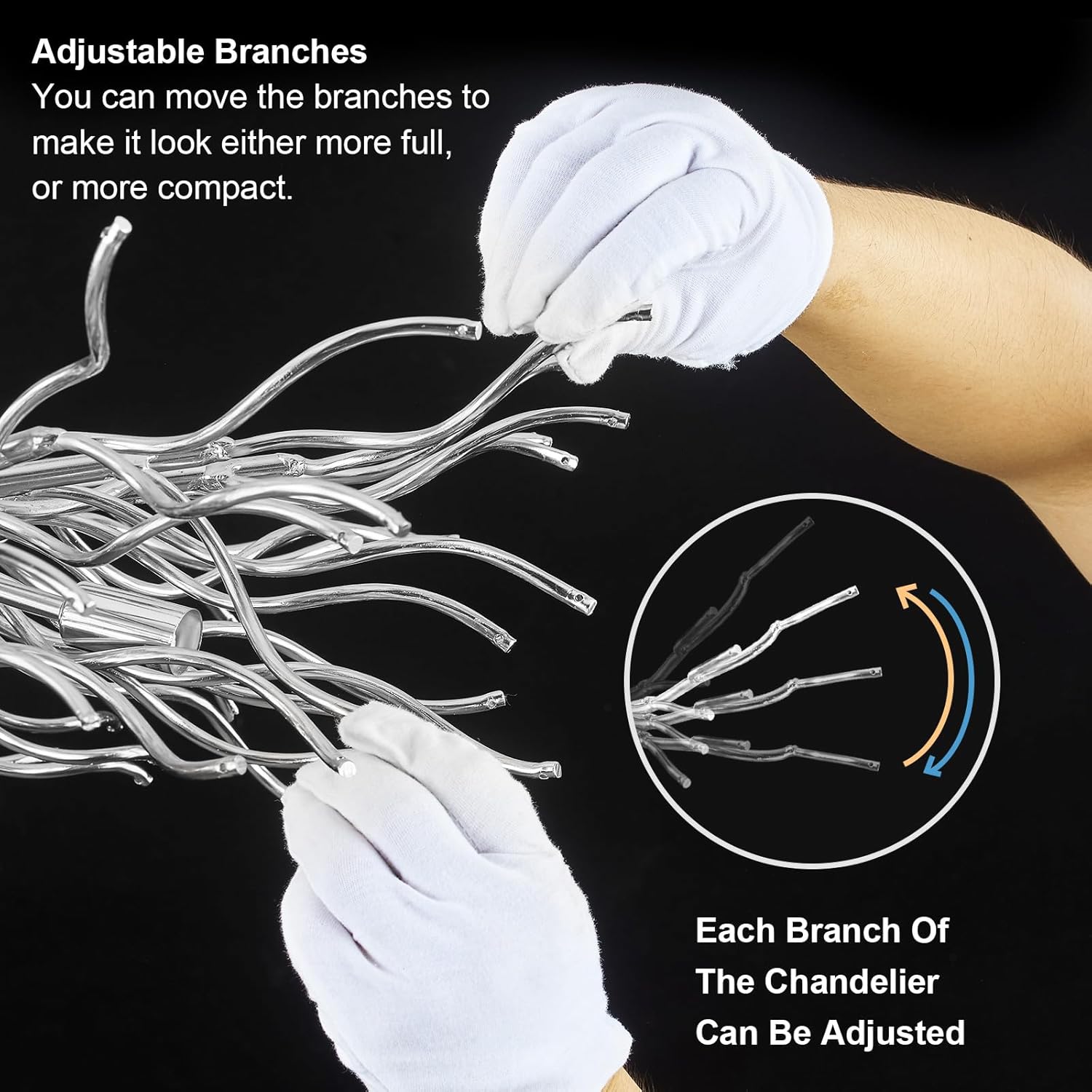 Candelabru Cristal LUXURY SILVER Tears 120x60cm