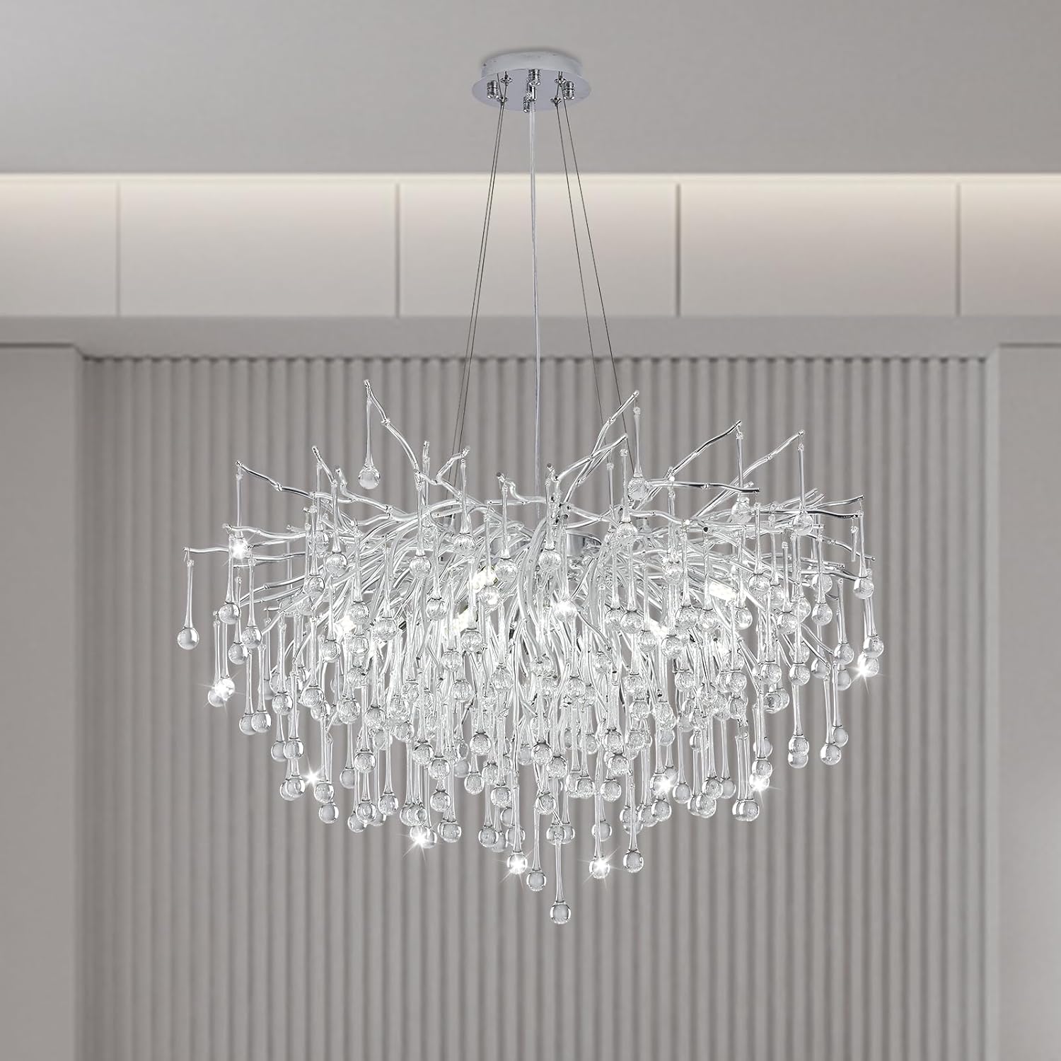 Candelabru Cristal LUXURY Silver Tears 60CM