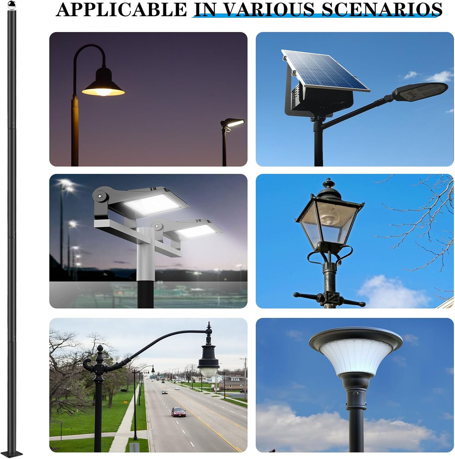 Stalp Metalic Gri Modular 3.5m