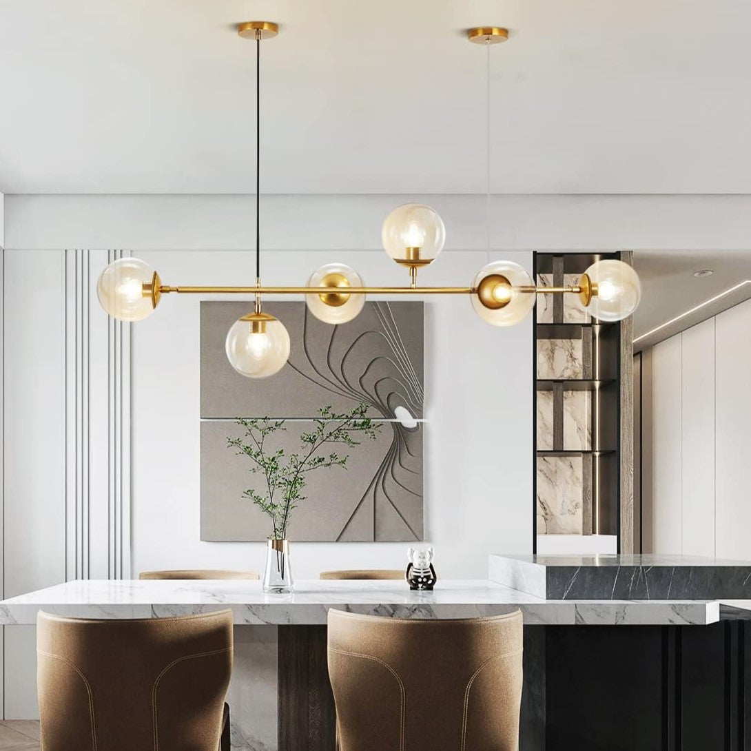 Lustra Abajur Fumuriu GOLD Liniara 6xE14 DF557-6