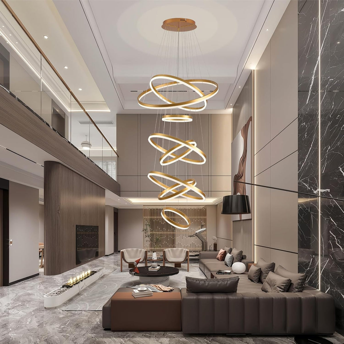 Lustra LED WONDERLAND Luxury Gold 8 Segmente Echivalent 3000W Telecomanda