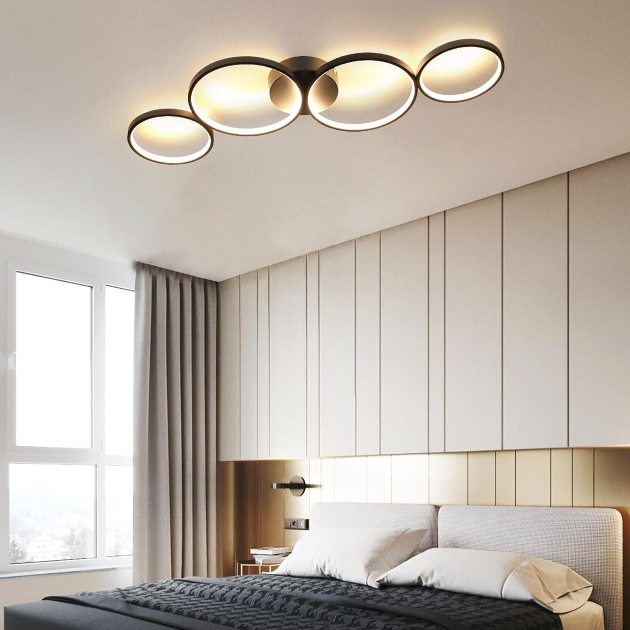 Lustra LED PREMIUM RONDO Black Echivalent 500W Dimabila