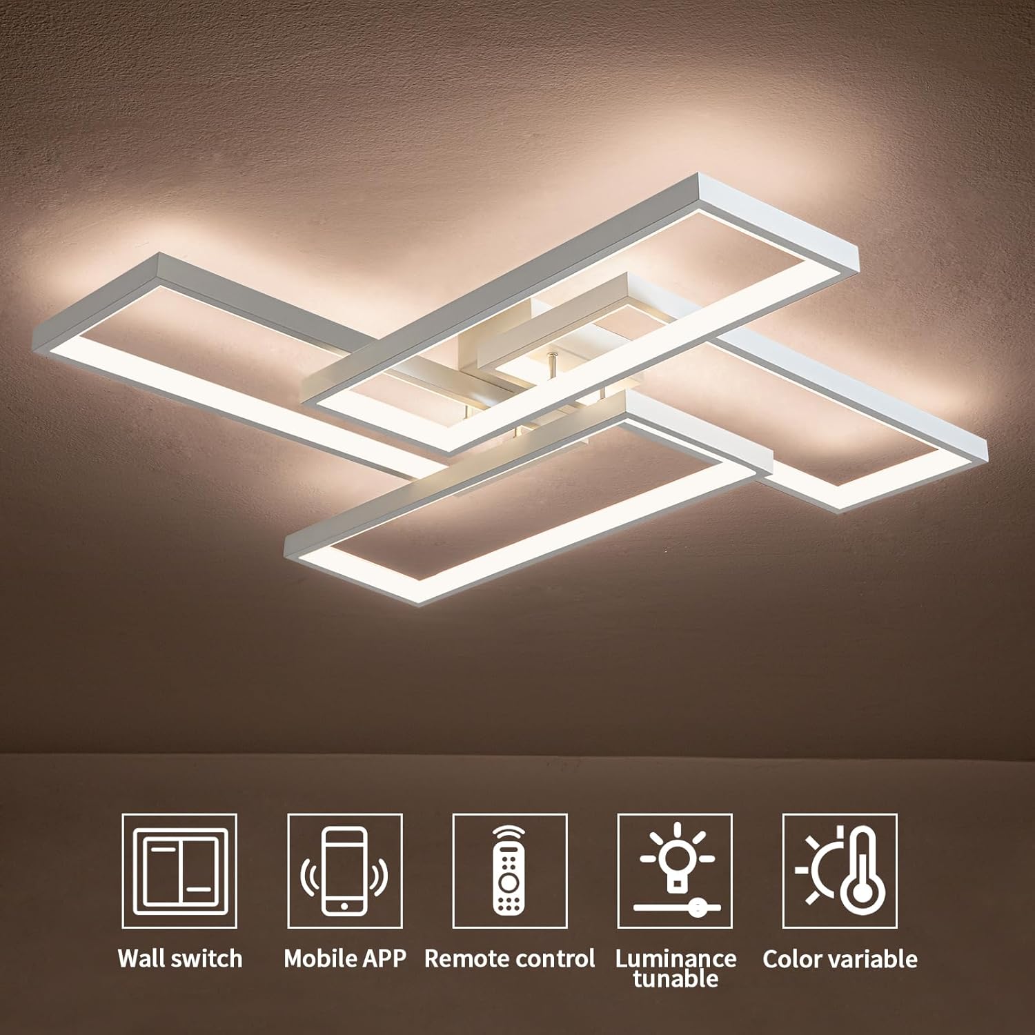 Lustra LED ZULE White Echivalent 750W Telecomanda