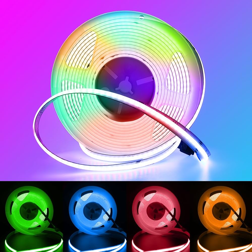 Banda LED 24V COB RGB 15W/m - 576 SMD/m - IP20 - Rola 5 metri