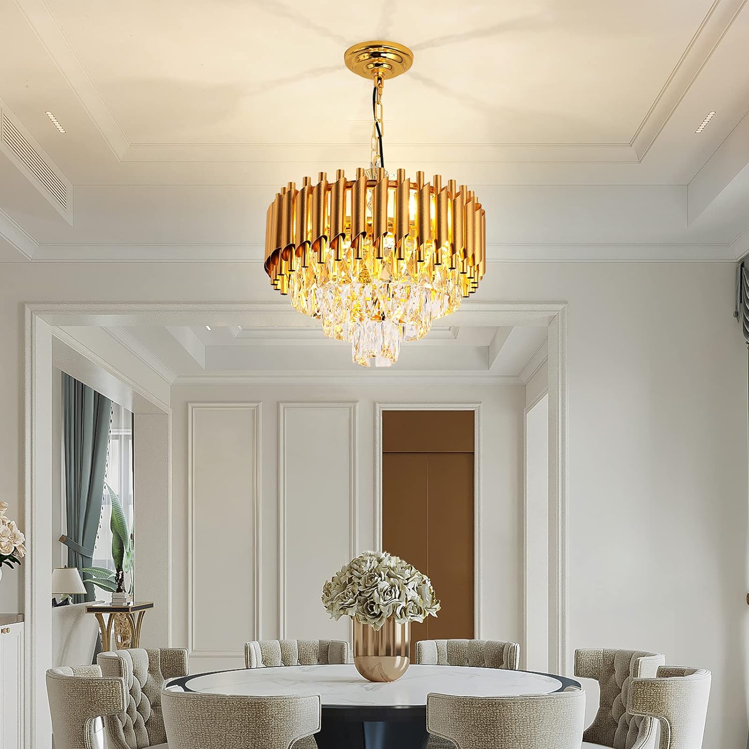 Candelabru Cristal Golden Panther 300mm