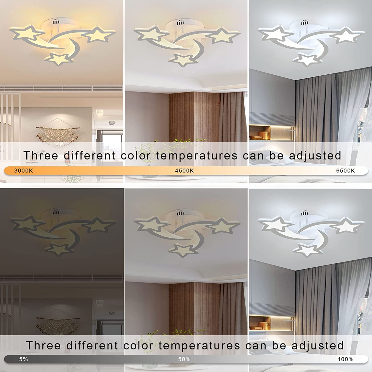 Lustra Led 80W Mini Star Design Echivalent 300W Telecomanda Lighting Fixtures