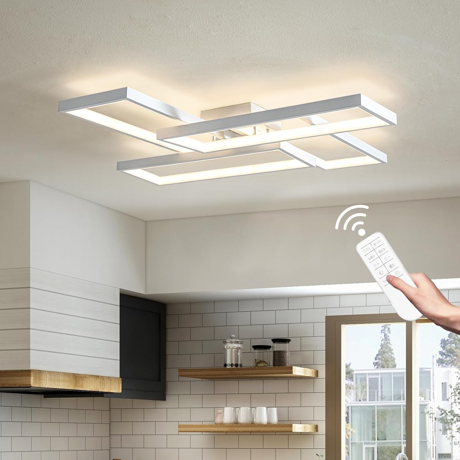 Lustra LED ZULE White Echivalent 750W Telecomanda