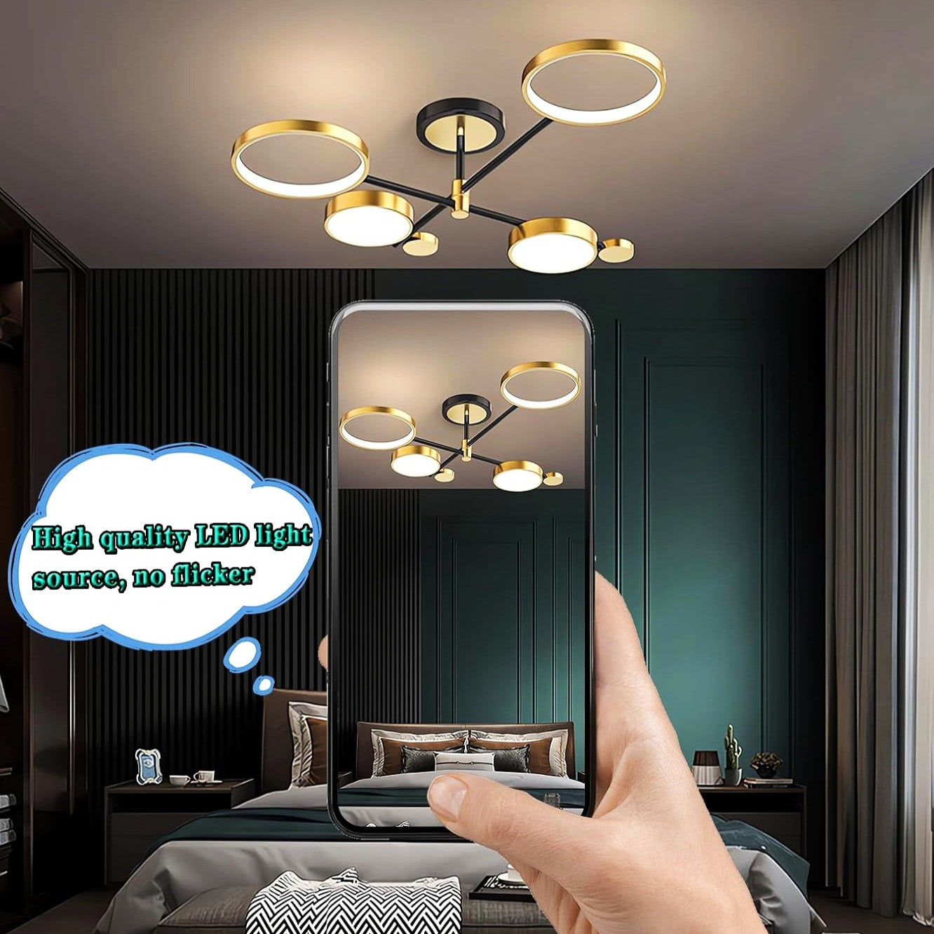 Lustra LED 68W 2+2 Dynamo Echivalent 300W Telecomanda