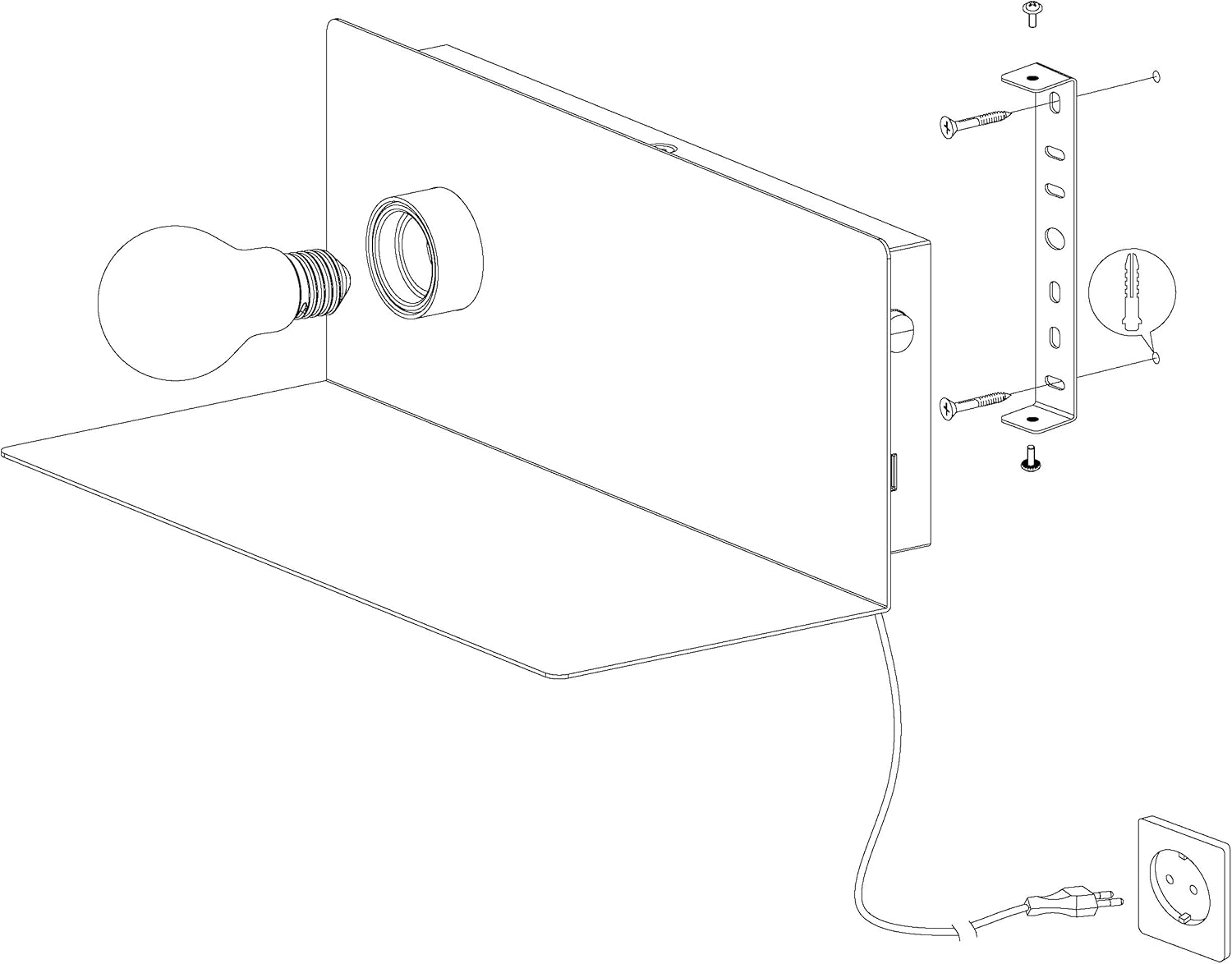 Aplica Perete CIGLIE EGLO 1xE27 cu Incarcare USB