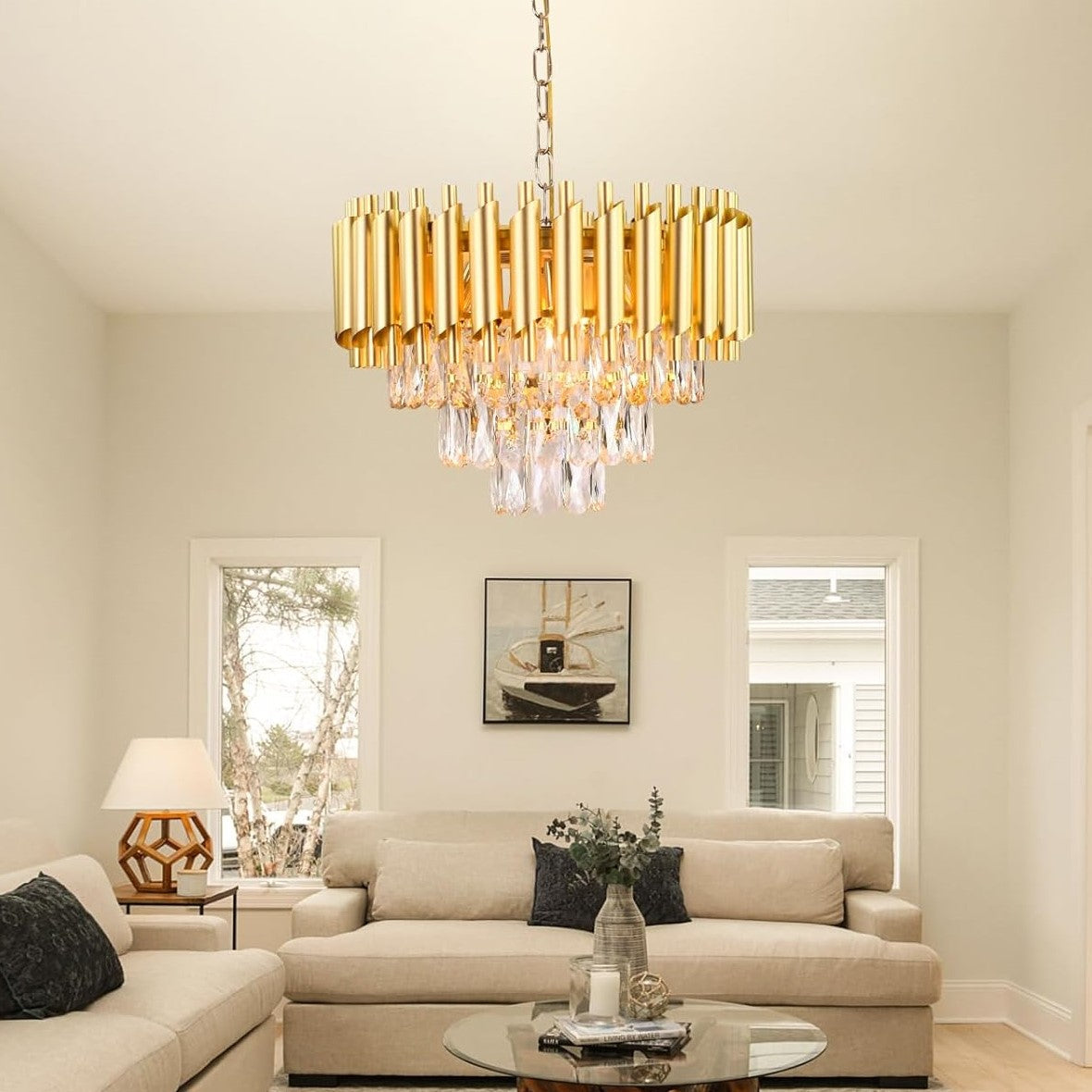 Candelabru Cristal Golden Panther 300mm