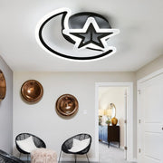 Lustra LED SEMILUNA Neagra Echivalent 400W Telecomanda