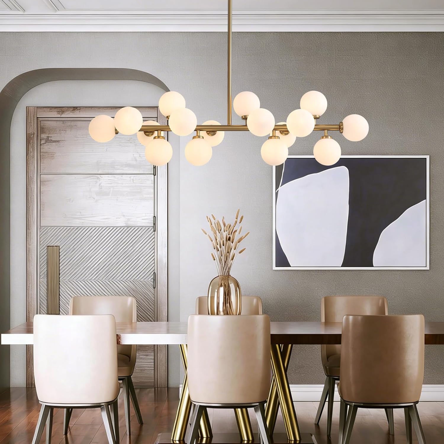 Lustra Abajur MAT GOLD Liniara 16xG9 90cm SKYLINE