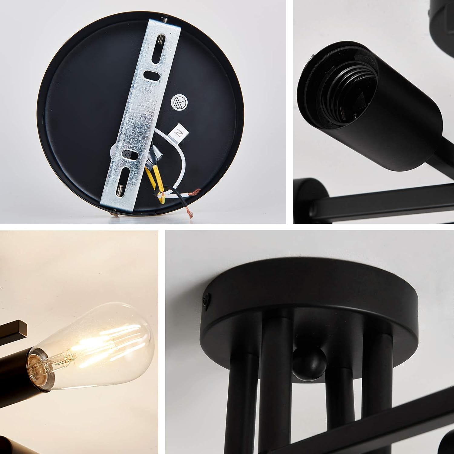 Lustra Vintage 6xE27 Black 3215/6BK