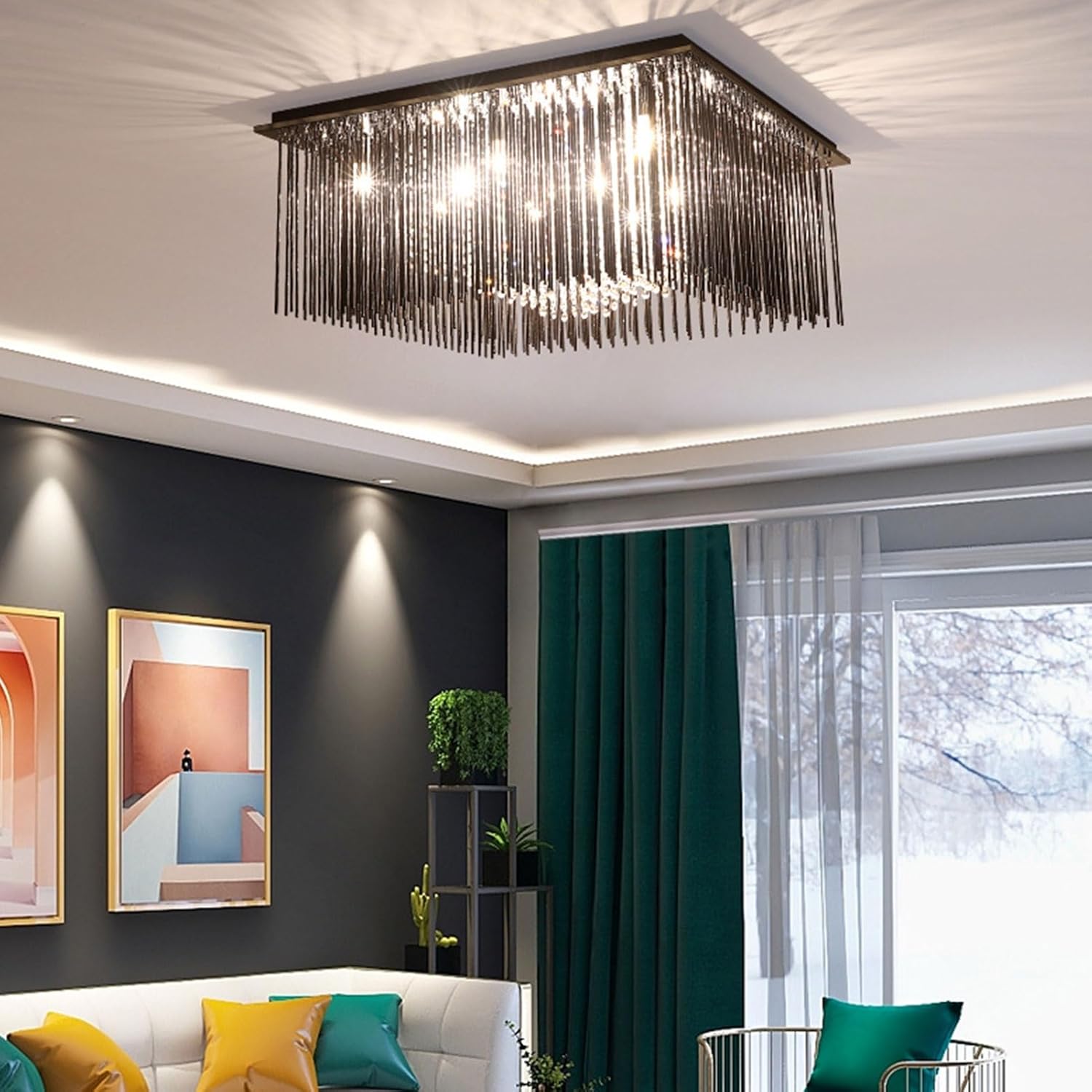 Candelabru Aplicat Cristal Luxury Black Beauty Square