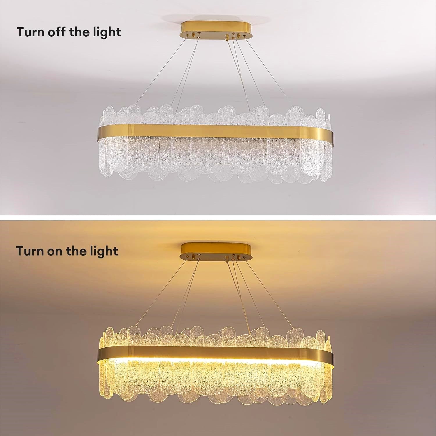 Lustra LED Suspendata QUEEN Gold Cristal 80x30cm