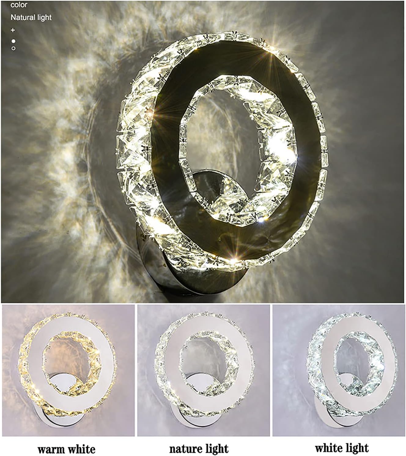 Aplica LED 16W Cristal Ring Chrome