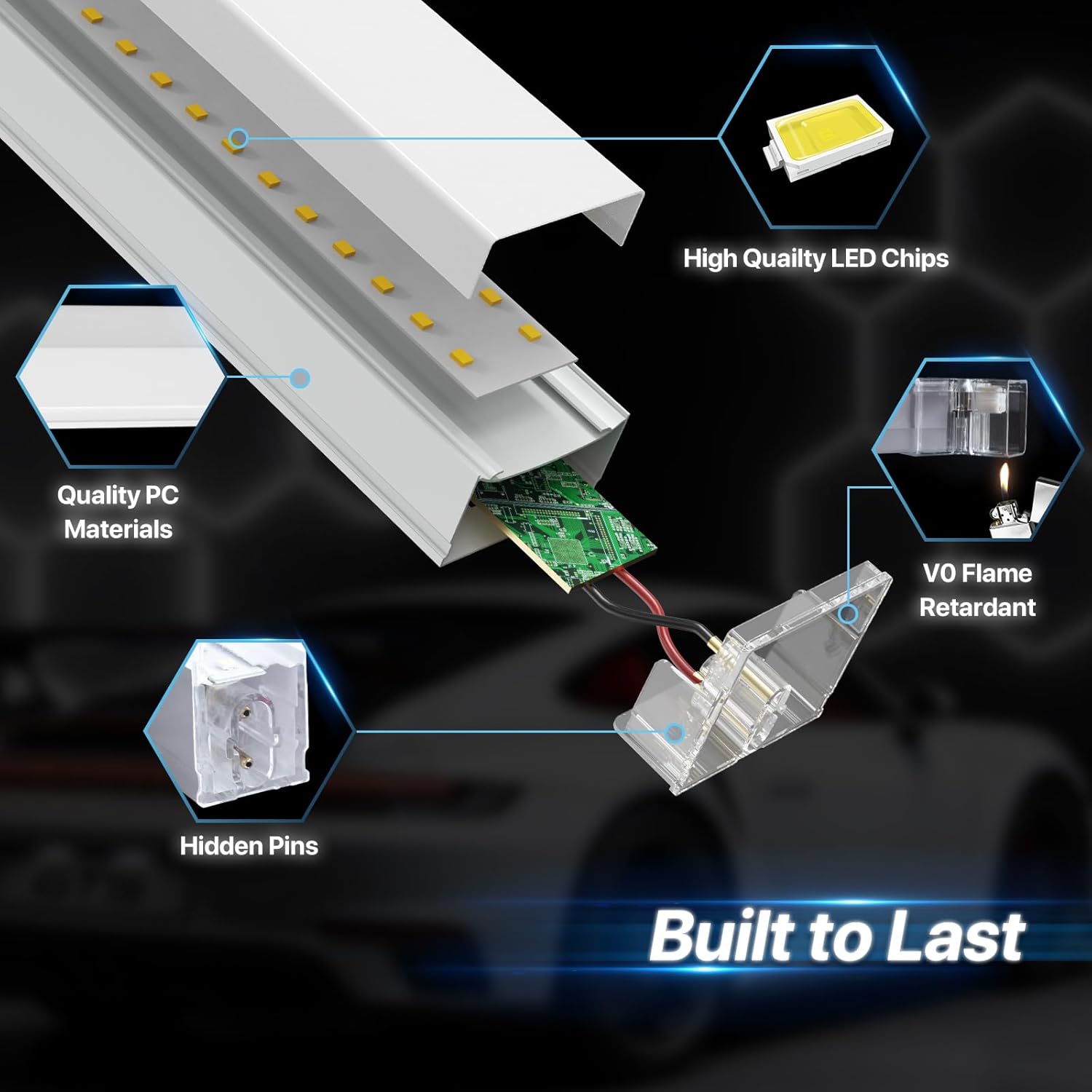 HoneyComb LED 1x Hexagon 39W, 83x98cm, 3900lm, 6500K