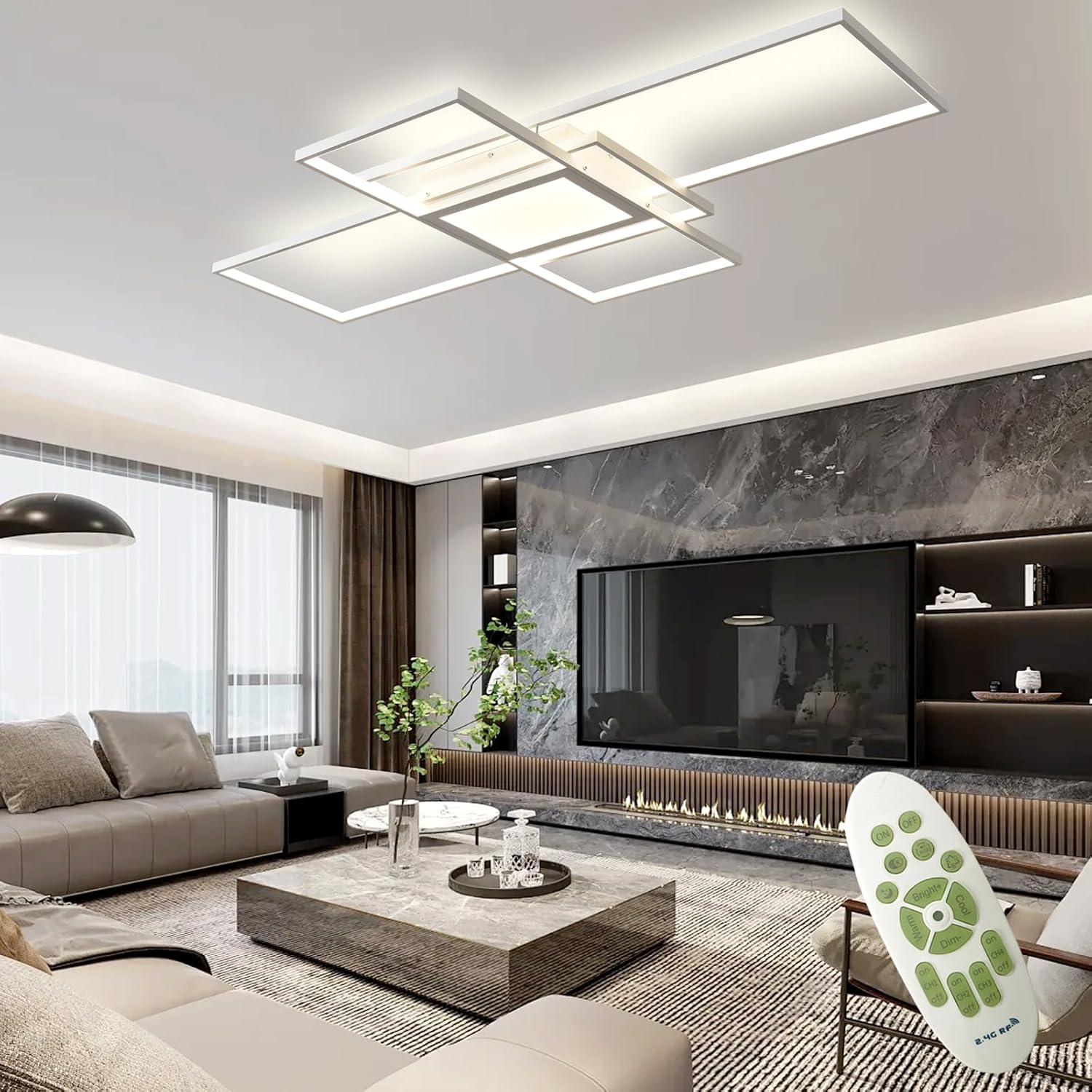 Lustra LED PREMIUM IRVINE Echivalent 800W cu Telecomanda