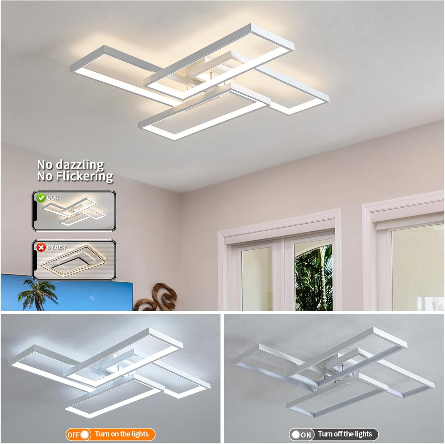 Lustra LED ZULE White Echivalent 750W Telecomanda