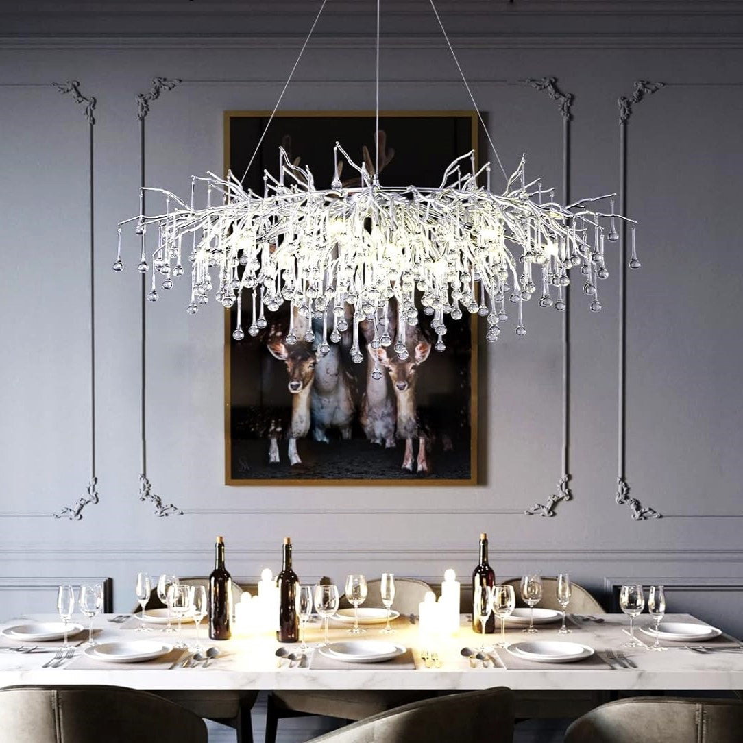 Candelabru Cristal LUXURY Silver Tears 80CM