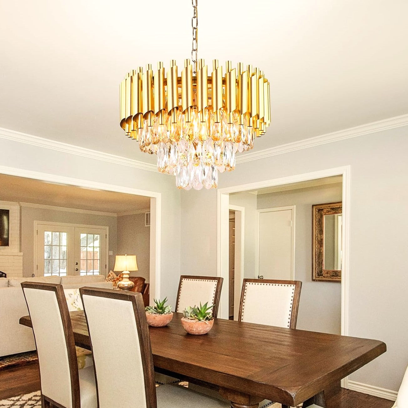 Candelabru Cristal Golden Panther 400mm