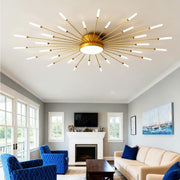 Lustra LED American Golden Sun Echivalent 500W Telecomanda