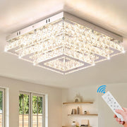 Lustra LED Cristal Exquisite Square Echivalent 800W Telecomanda