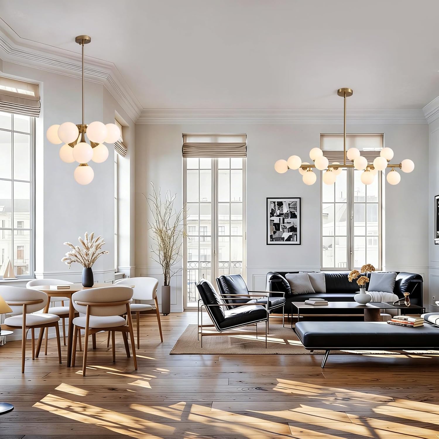 Lustra Abajur MAT GOLD Liniara 16xG9 90cm SKYLINE