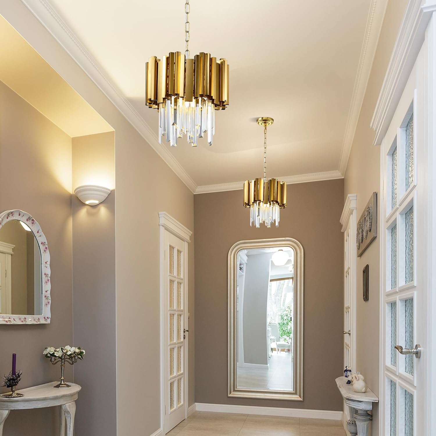 Candelabru Cristal GLORY GOLD GRANDE 300mm