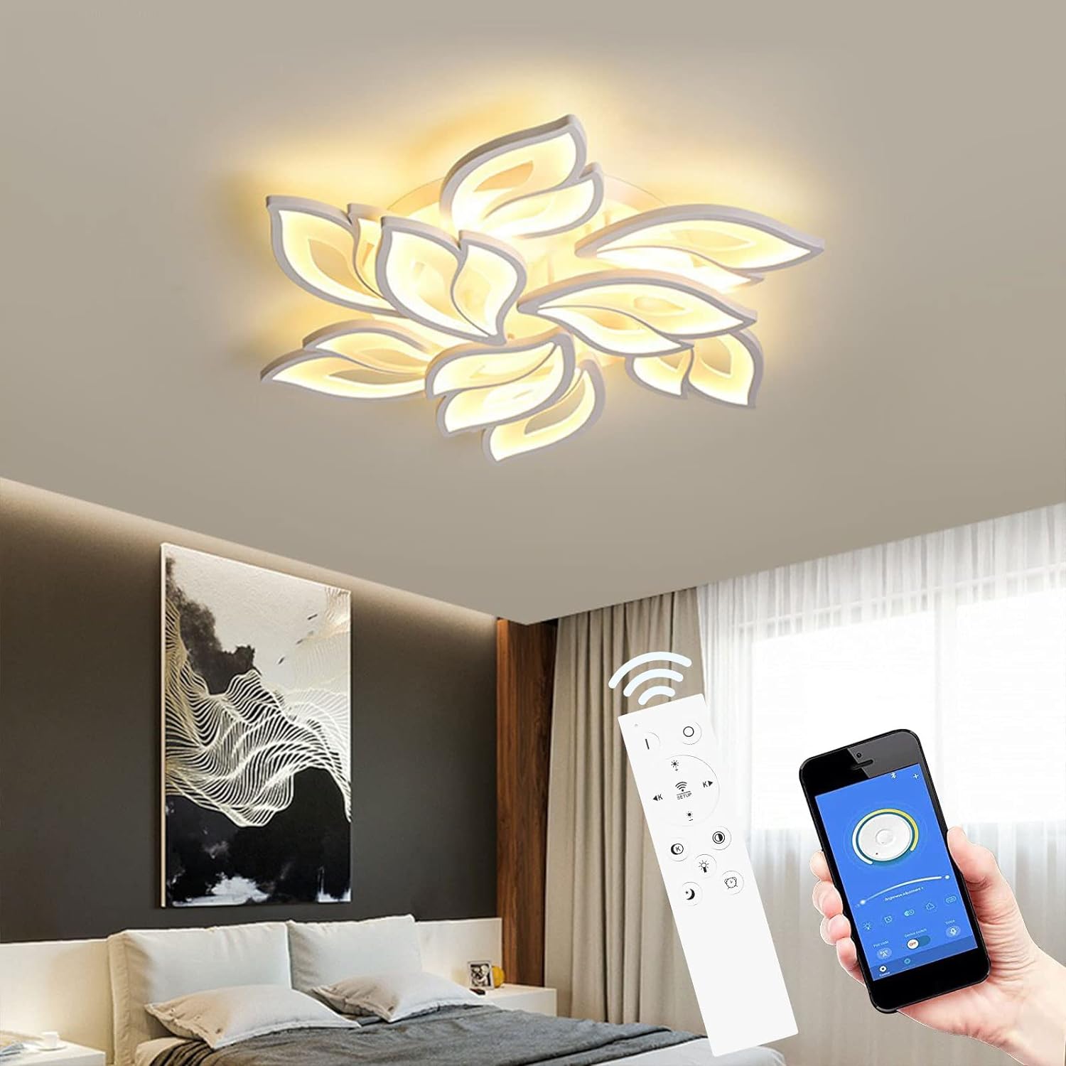 Lustra LED Anemone Grande Echivalent 800W Telecomanda