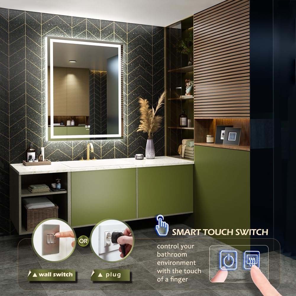 Oglinda LED Dreptunghiulara 60x80cm Functie Dezaburire si Touch J08