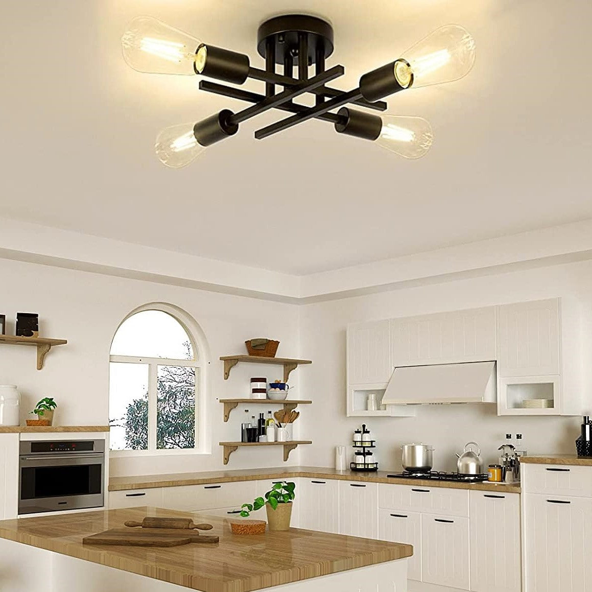 Lustra Vintage 4xE27 Black 3215/4BK