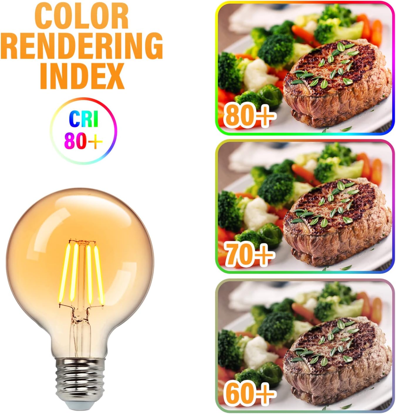 Bec LED E27 Vintage G80 4W Fumuriu 2200K