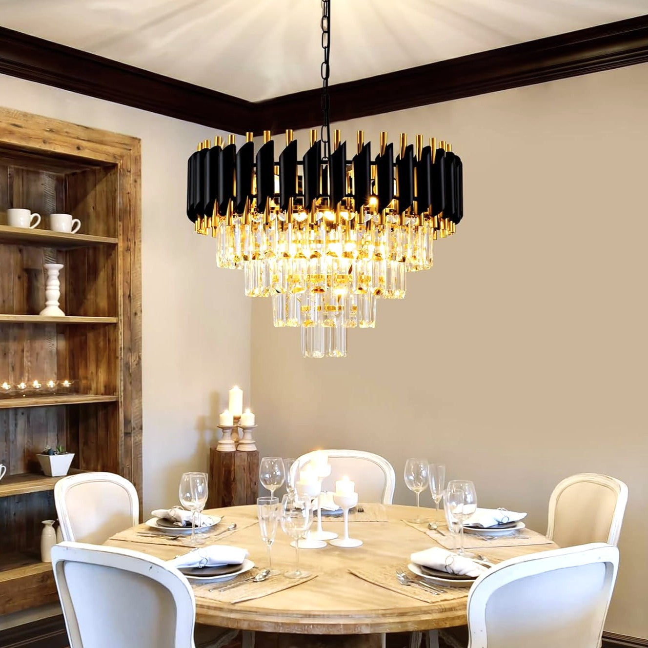 Candelabru Cristal BLACK PANTHER 400mm