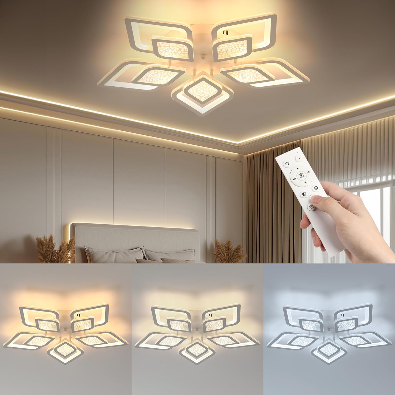 Lustra Led Ortensia Telecomanda Echivalent 800W Lighting Fixtures