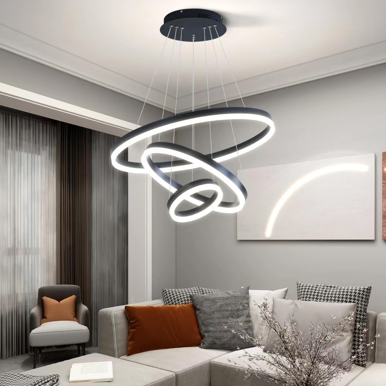 Lustra LED WONDERLAND Black 3 Segmente Echivalent 600W