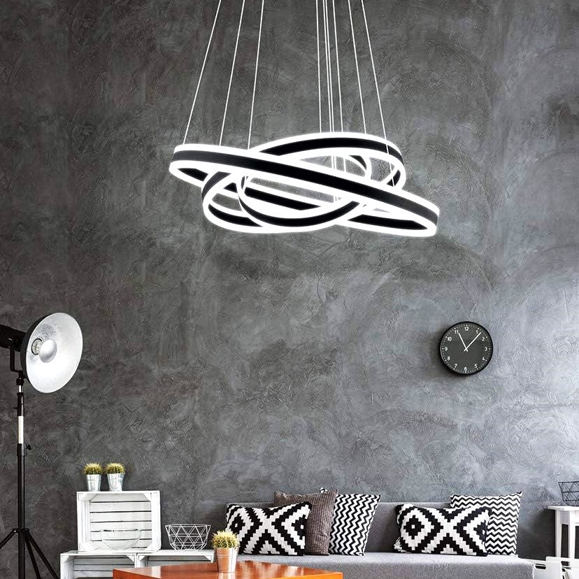 Lustra LED KING Black XXL 80cm 3 Segmente Echivalent 1200W Telecomanda