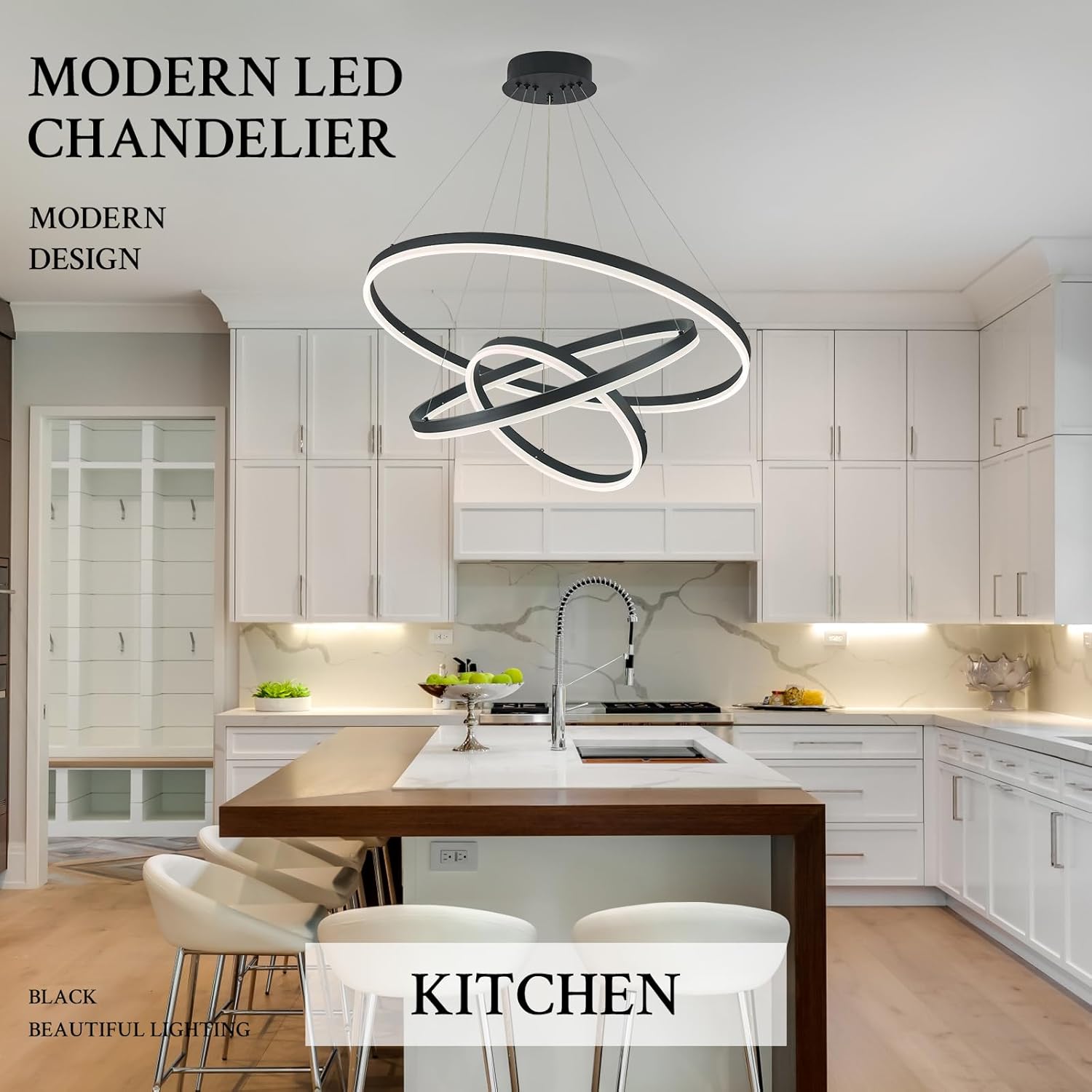 Lustra LED WONDERLAND Black 3 Segmente Echivalent 600W Telecomanda