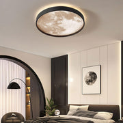 Plafoniera LED Mini MOON Neagra 40cm Echivalent 200W