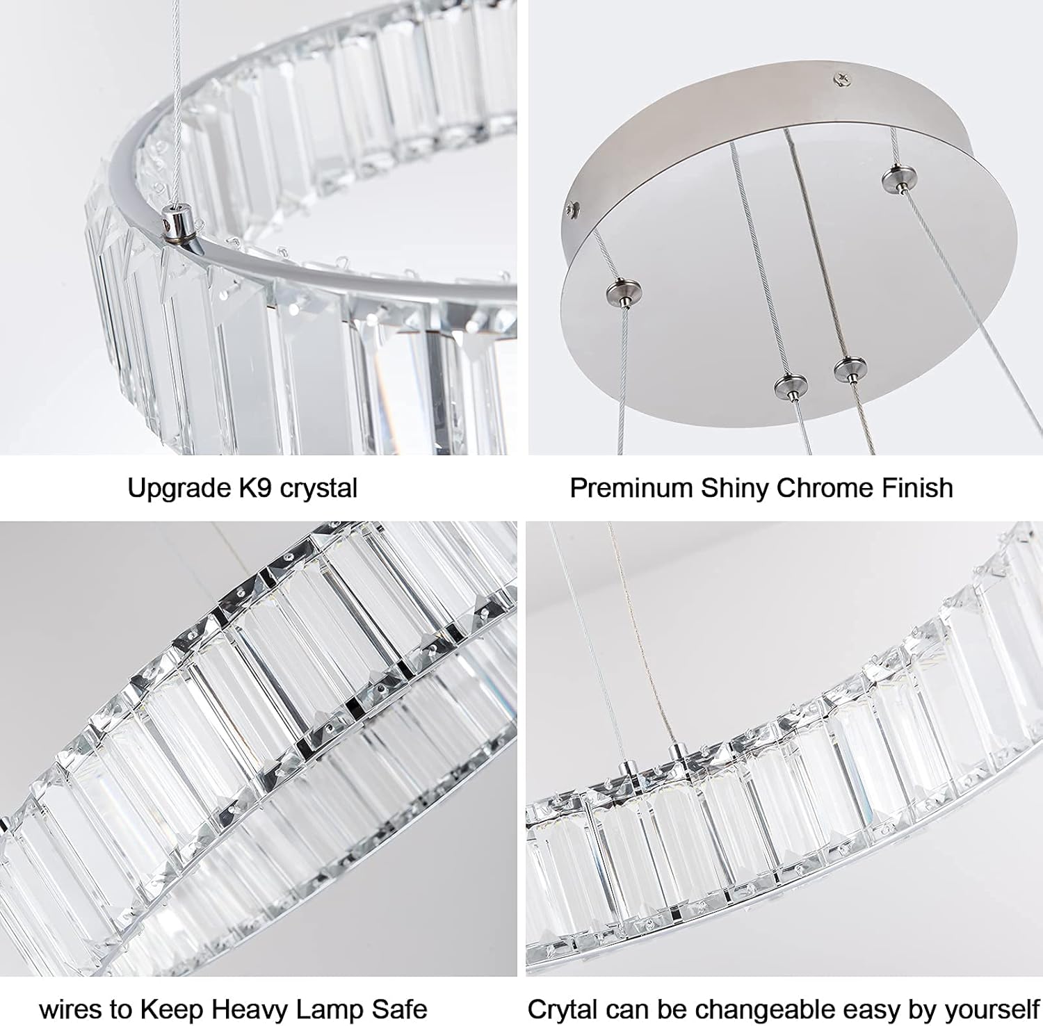 Lustra LED Cristal REGAL Chrome 2 Segmente Echivalent 400W Telecomanda