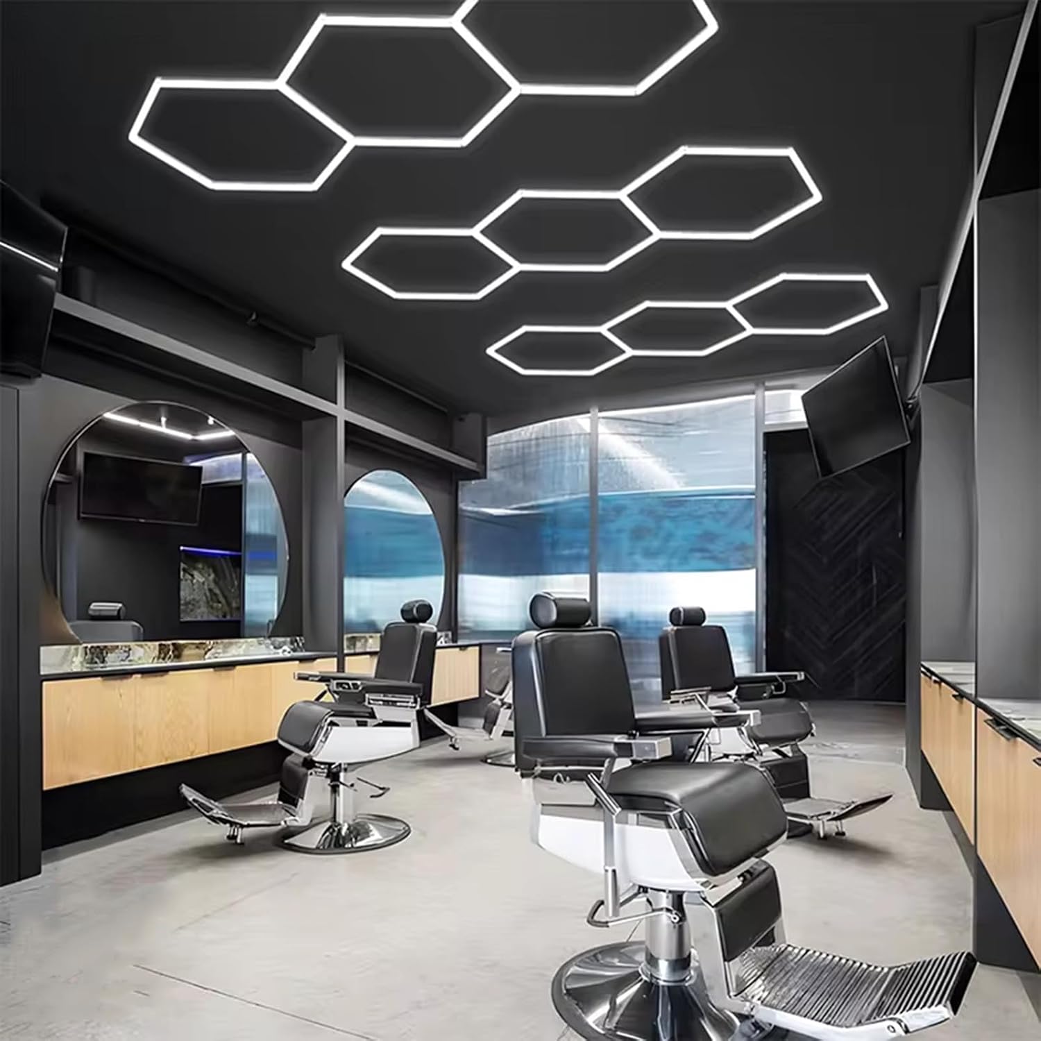 HoneyComb LED 3x Hexagone 97W, 98x244cm, 9700lm, 6500K
