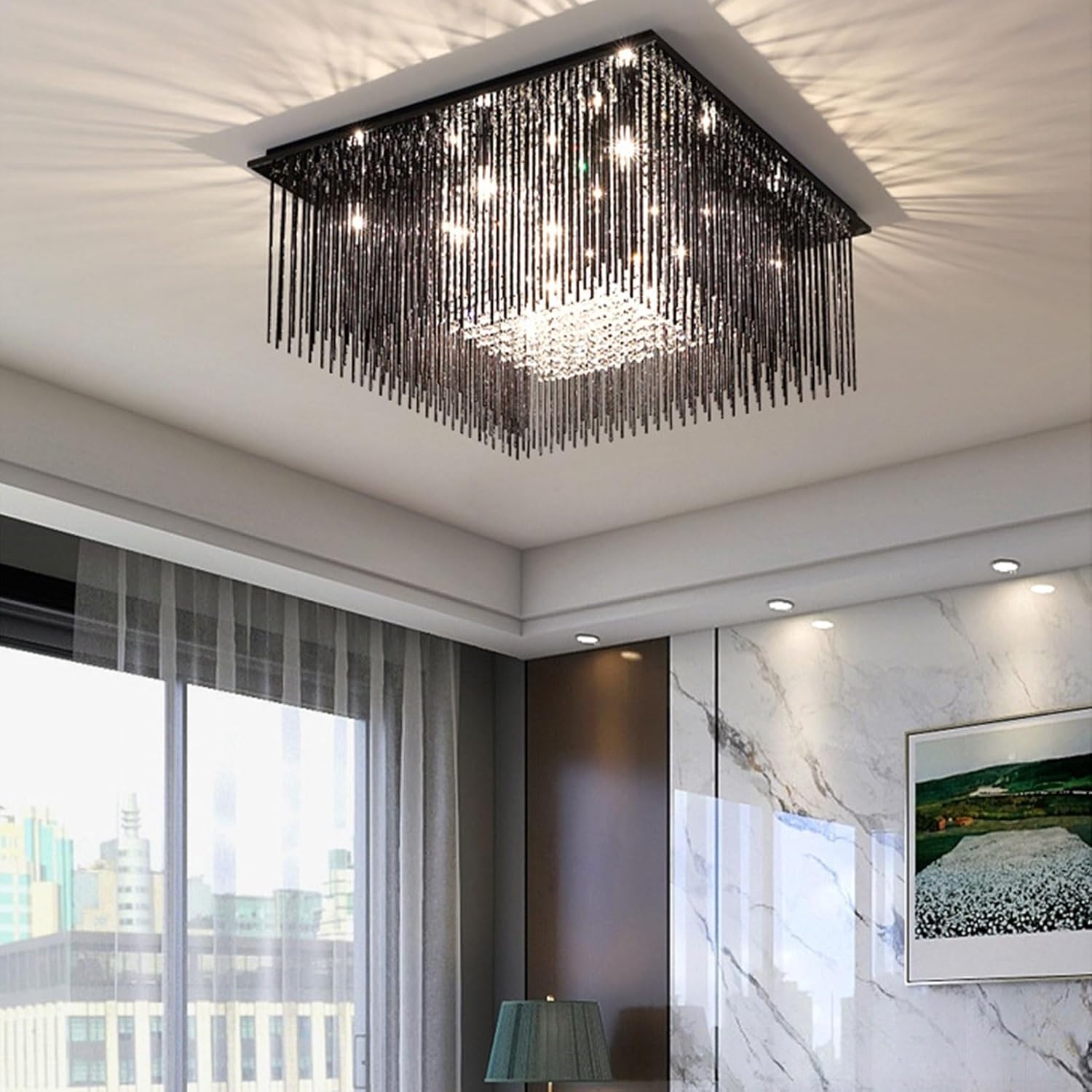 Candelabru Aplicat Cristal Luxury Black Beauty Square