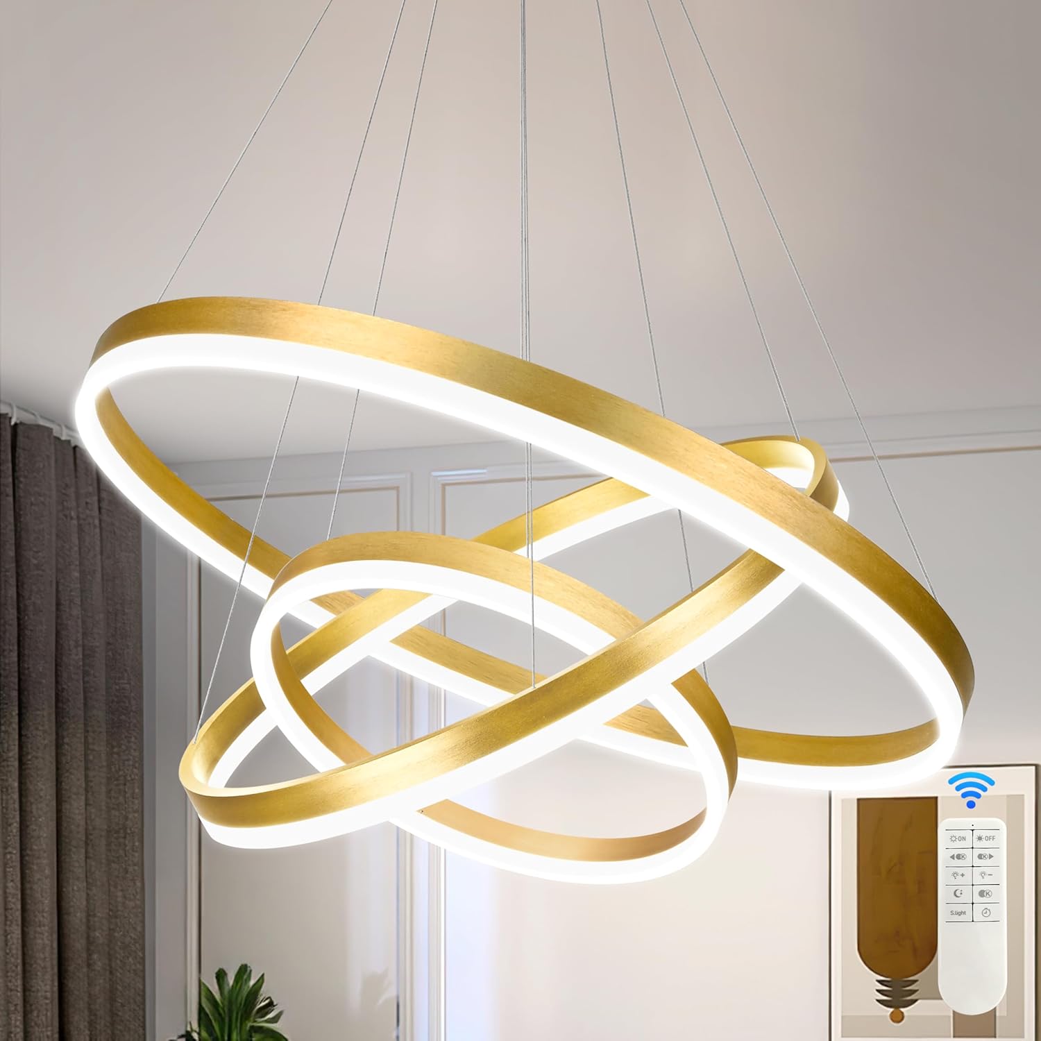Lustra LED WONDERLAND Gold 3 Segmente Echivalent 600W Telecomanda