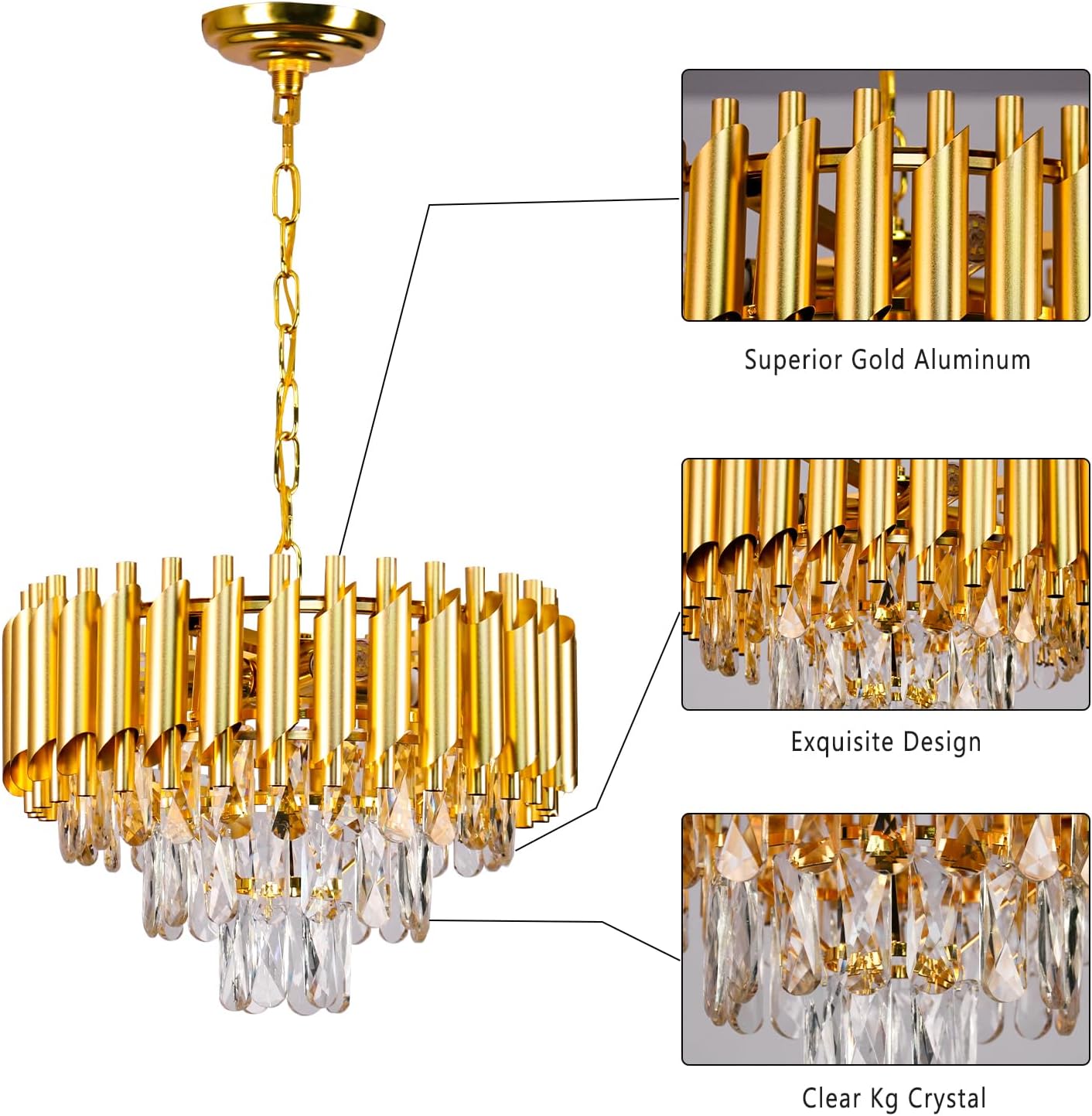 Candelabru Cristal Golden Panther 300mm