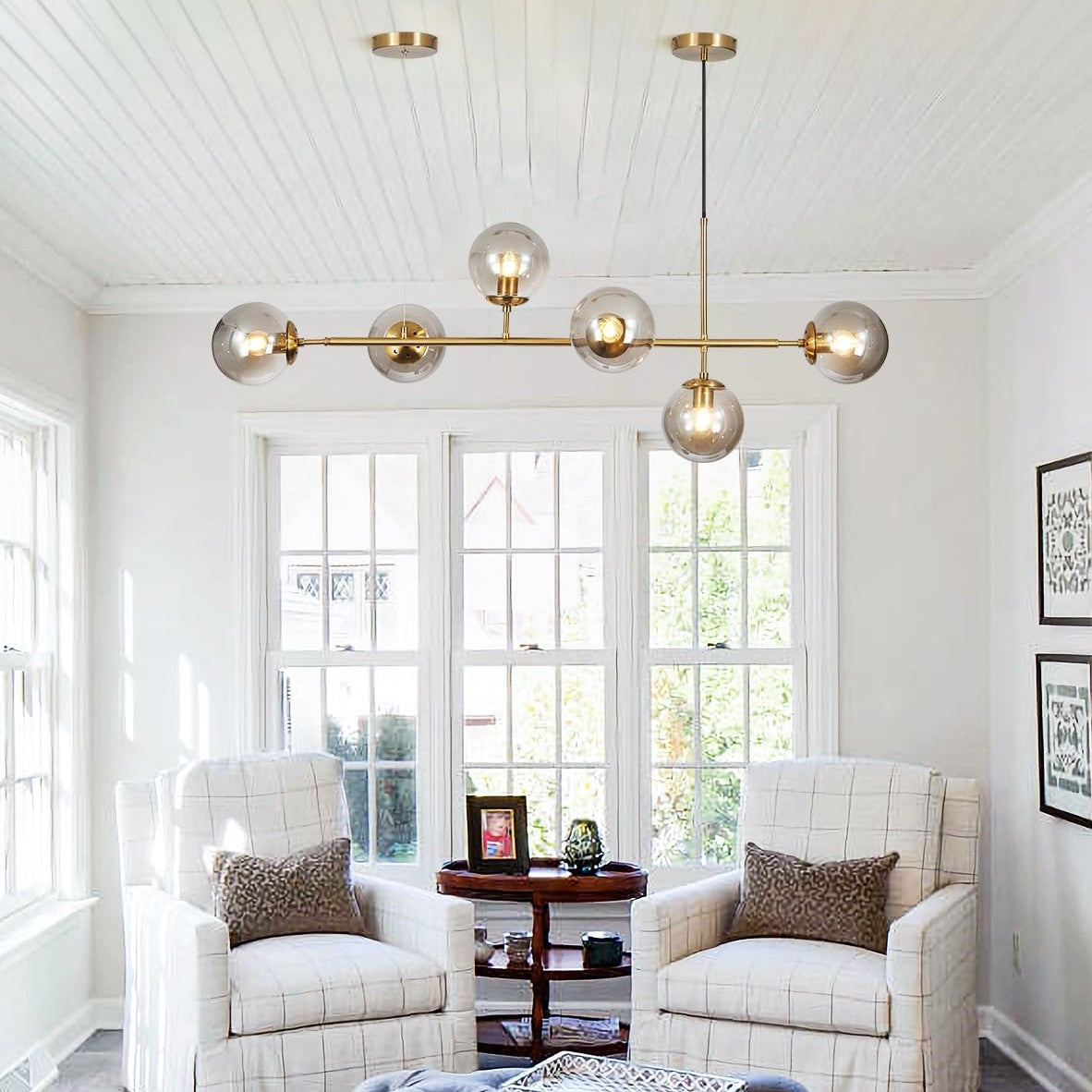 Lustra Abajur Fumuriu GOLD Liniara 6xE14 DF557-6