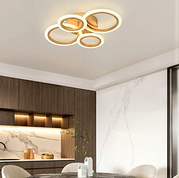 Lustra LED 2+2 CIRCLE GOLD Luxury Telecomanda Echivalent 400W