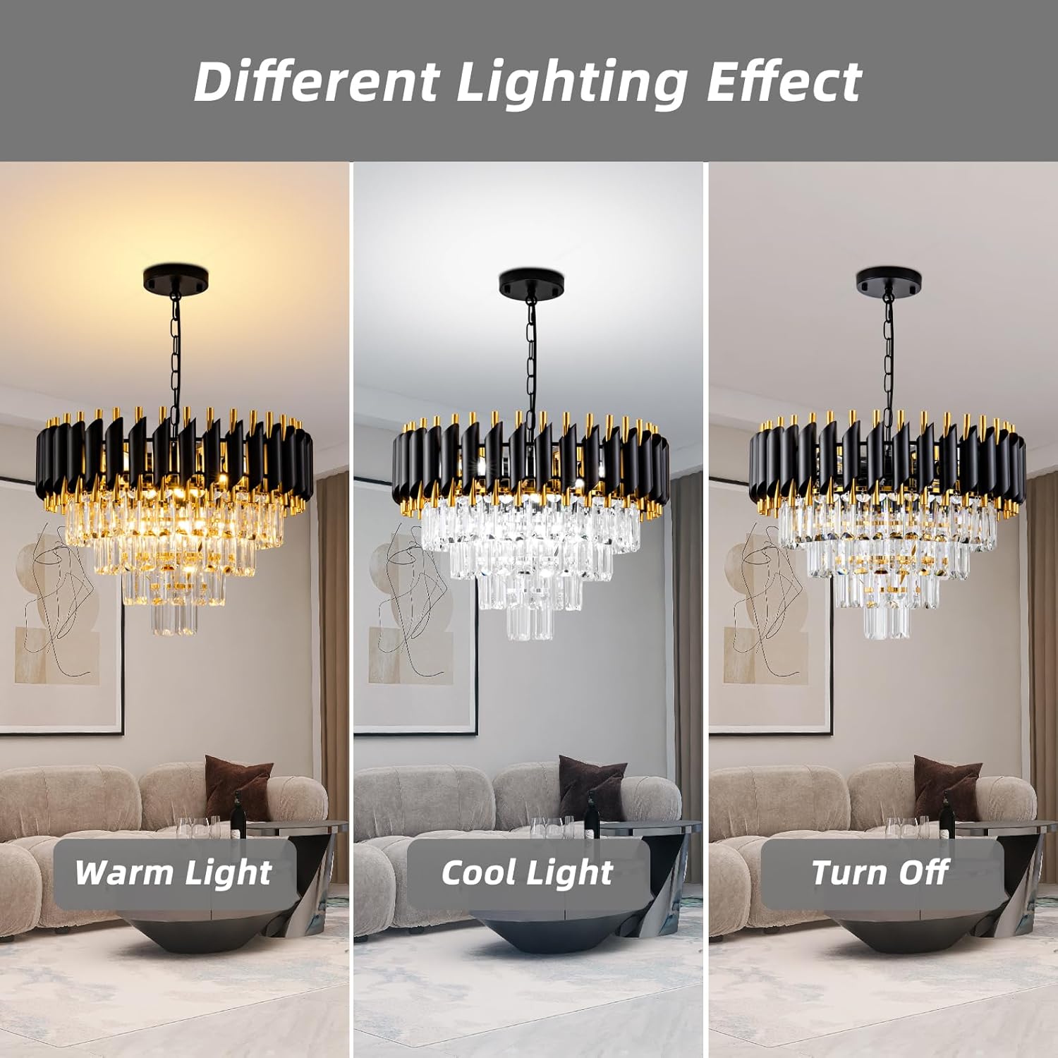 Candelabru Cristal BLACK PANTHER 400mm