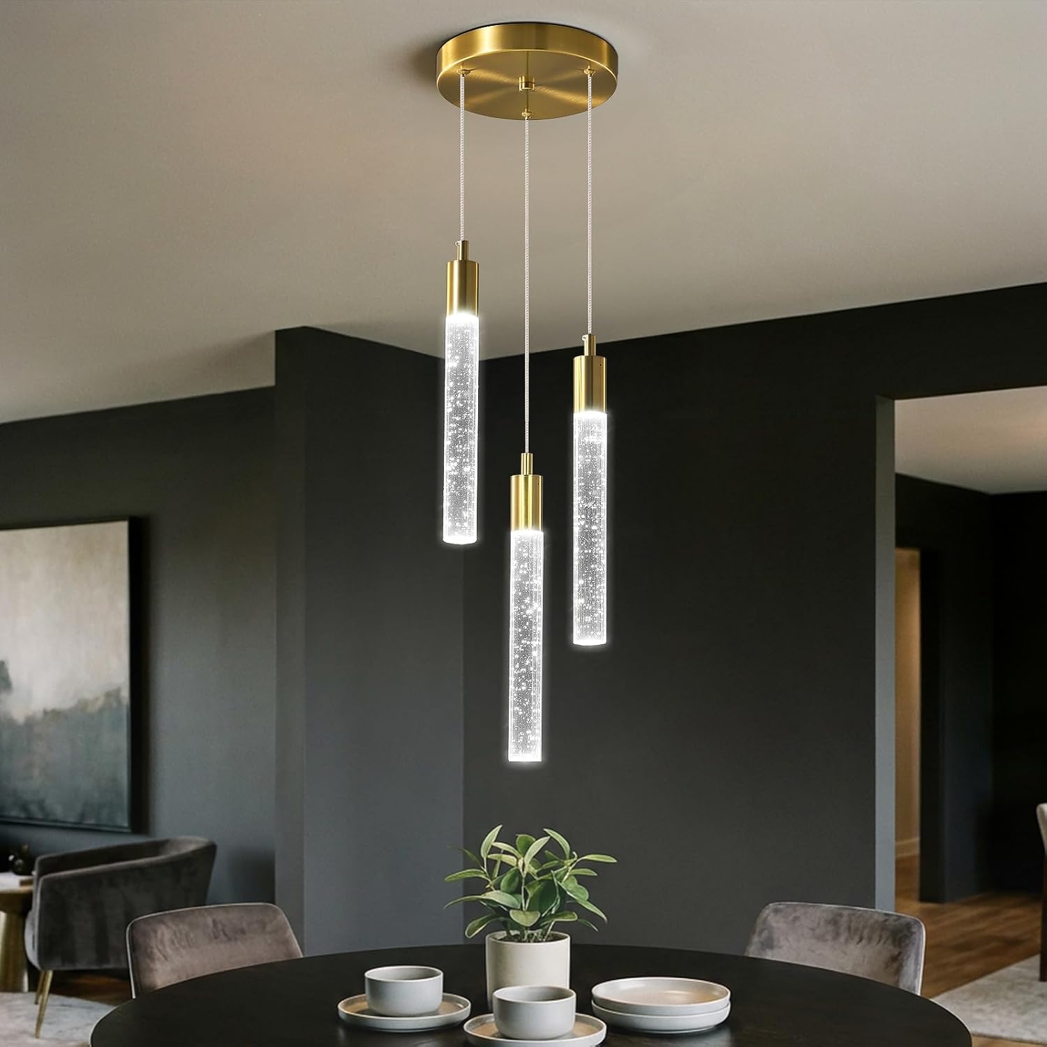 Lustra BUBBLE Glass Gold Echivalent 200W