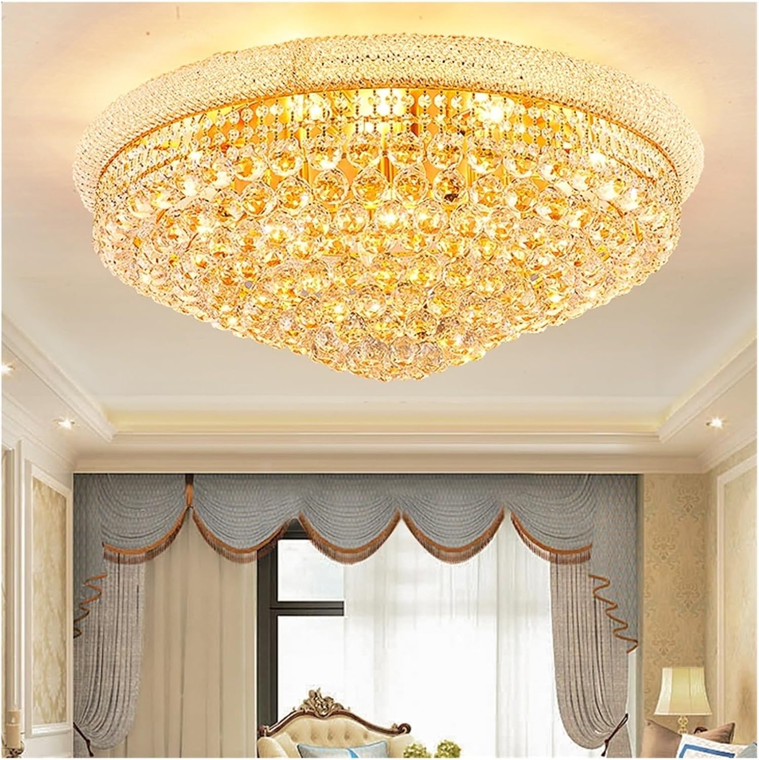 Lustra LED Aplicata Crystal Dome Telecomanda si RGB